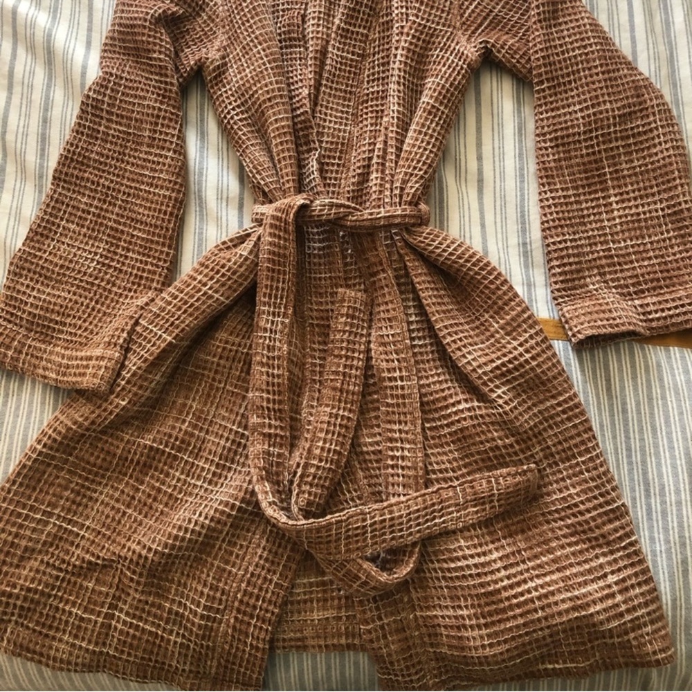 Parachute Waffle Robe small rust/brown color - Picture 4 of 5